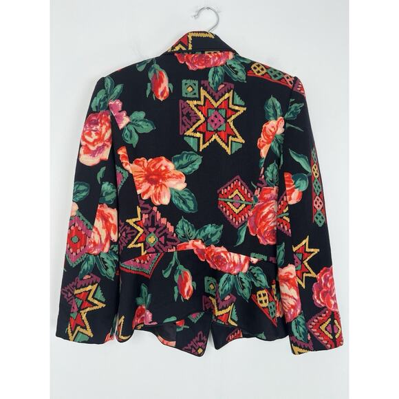 Vintage Emanuel Ungaro Solo Donna Paris Wool Floral Blazer Jacket Size 8 Italy - Picture 9 of 11